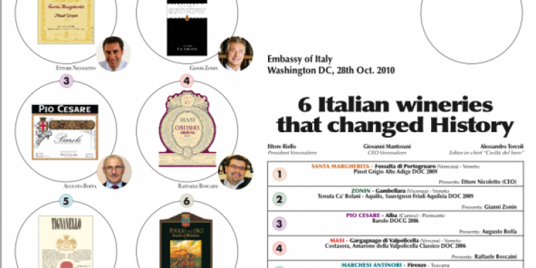 “6 Cantine che hanno fatto l’Italia” con Vinitaly e Civiltà del bere negli USA