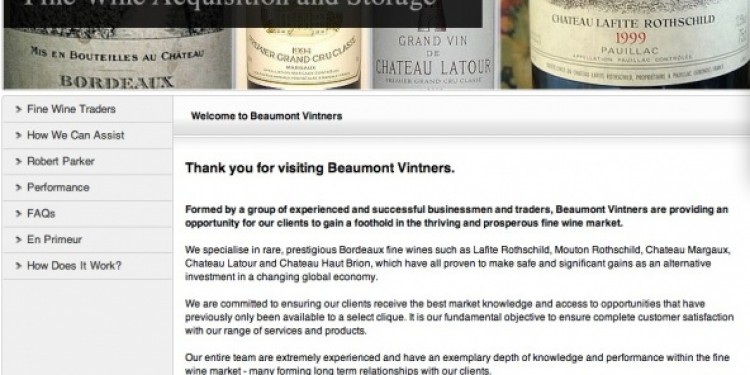 Bancarotta per la società inglese Beaumont Vintners
