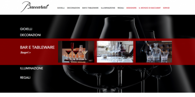 Baccarat.it, il primo negozio on-line italiano della Maison del cristallo