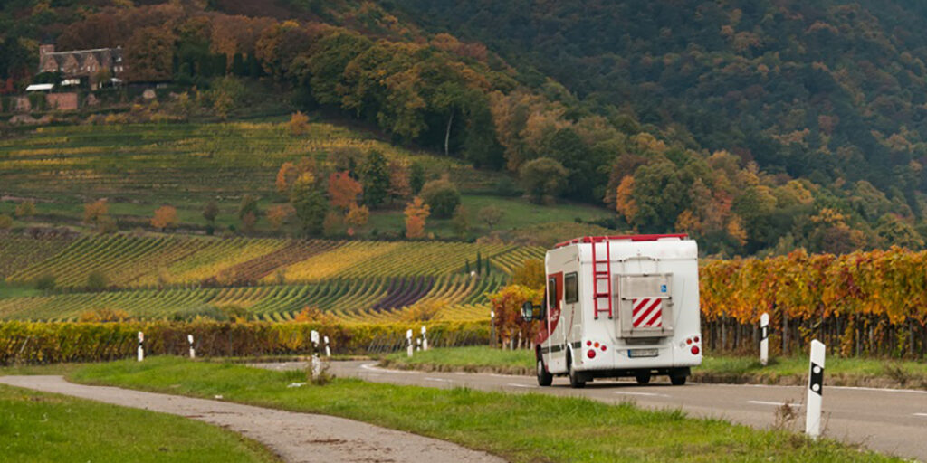 In camper tra i vigneti