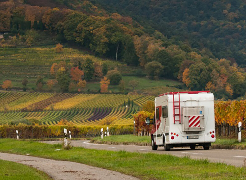 In camper tra i vigneti