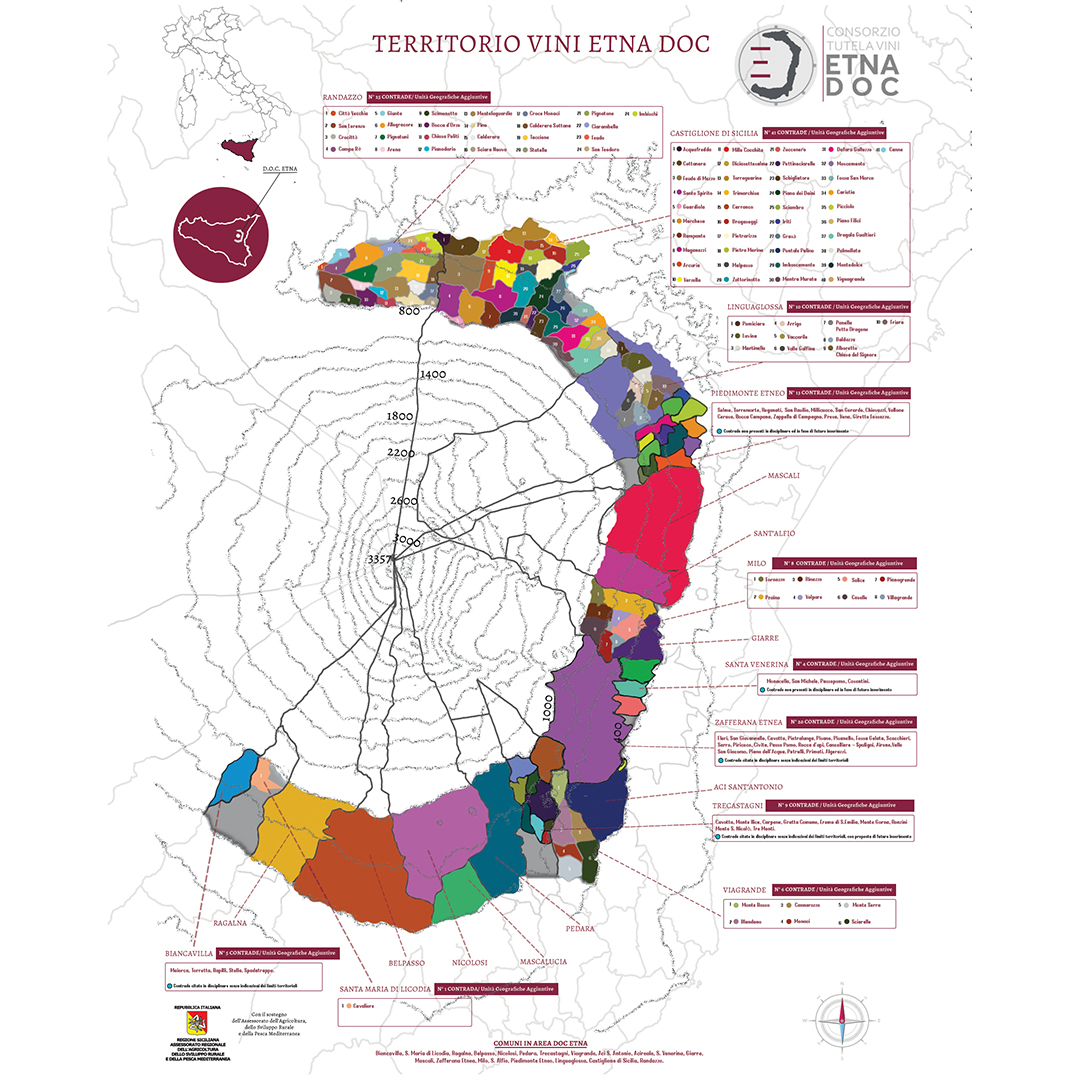 Mappa contrade Etna